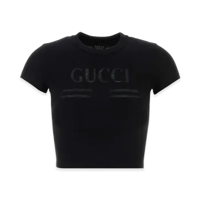 GUCCI Women's Cotton Blend T-Shirt "Black"
