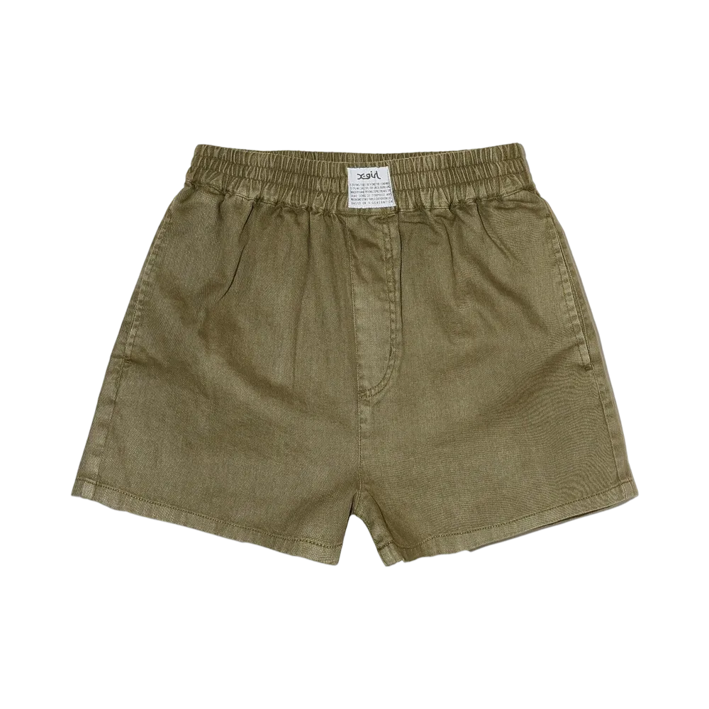 X-Girl Pigment Dyed Easy Shorts "Olive"