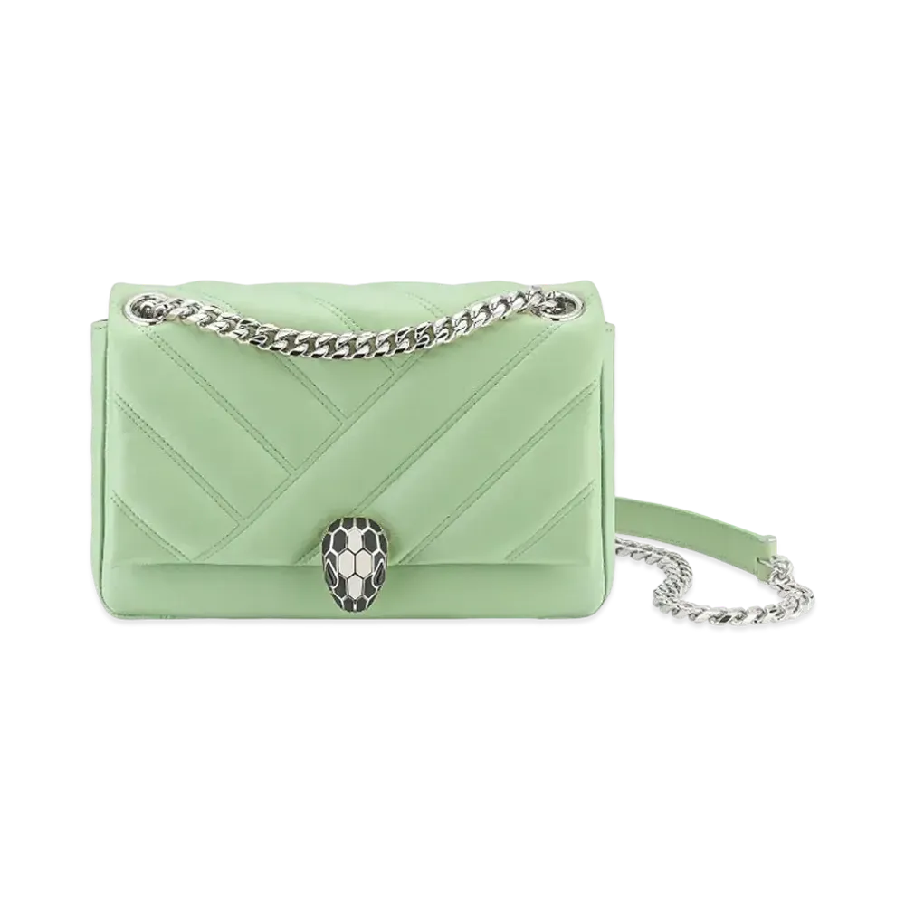 BVLGARI Serpenti Cabochon Shoulder Bag "Green"