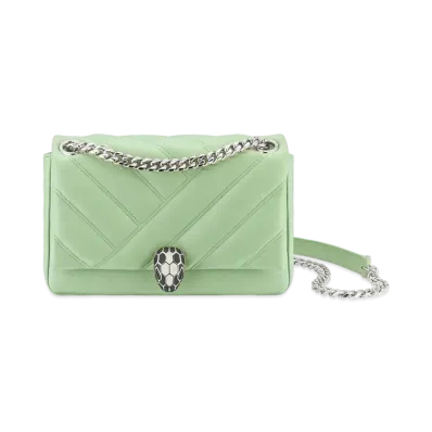 BVLGARI Serpenti Cabochon Shoulder Bag "Green"