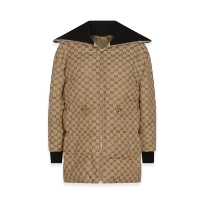GUCCI Women's GG Fabric Padded Jacket "Beige/Black"
