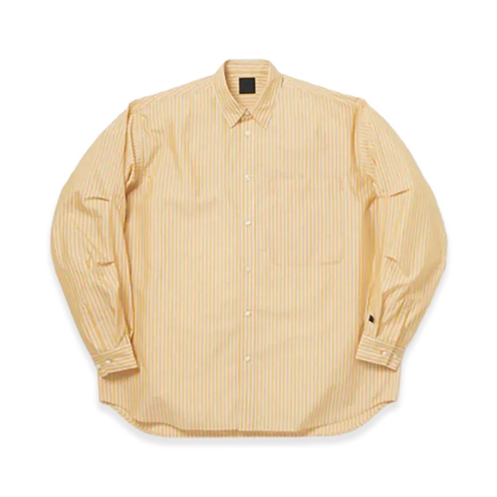 DAIWA PIER39 Women's Tech Regular Collar Shirt L/S Stripe "Bright Yellow"