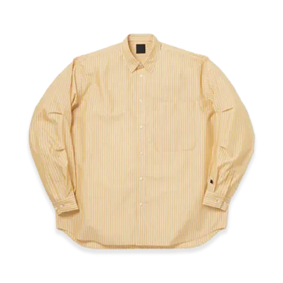 DAIWA PIER39 Women's Tech Regular Collar Shirt L/S Stripe "Bright Yellow"