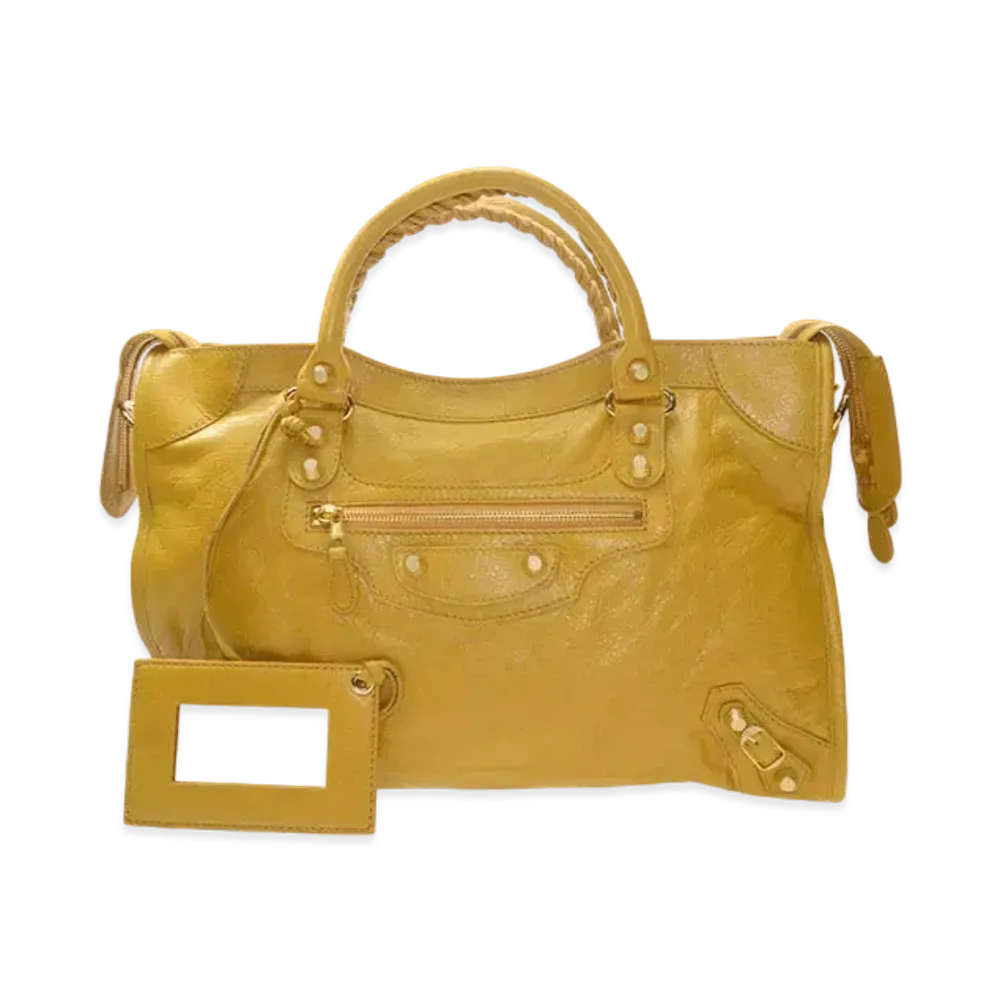 BALENCIAGA Handbag Lambskin "Yellow"