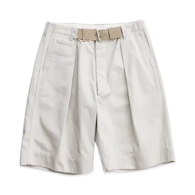 NICENESS Method Integrated Leather Belt Short Pants "Light Beige"