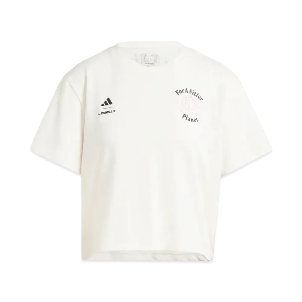 adidas Les Mills For A Fitter Planet Graphic Short Sleeve T-shirt "Chalk White"