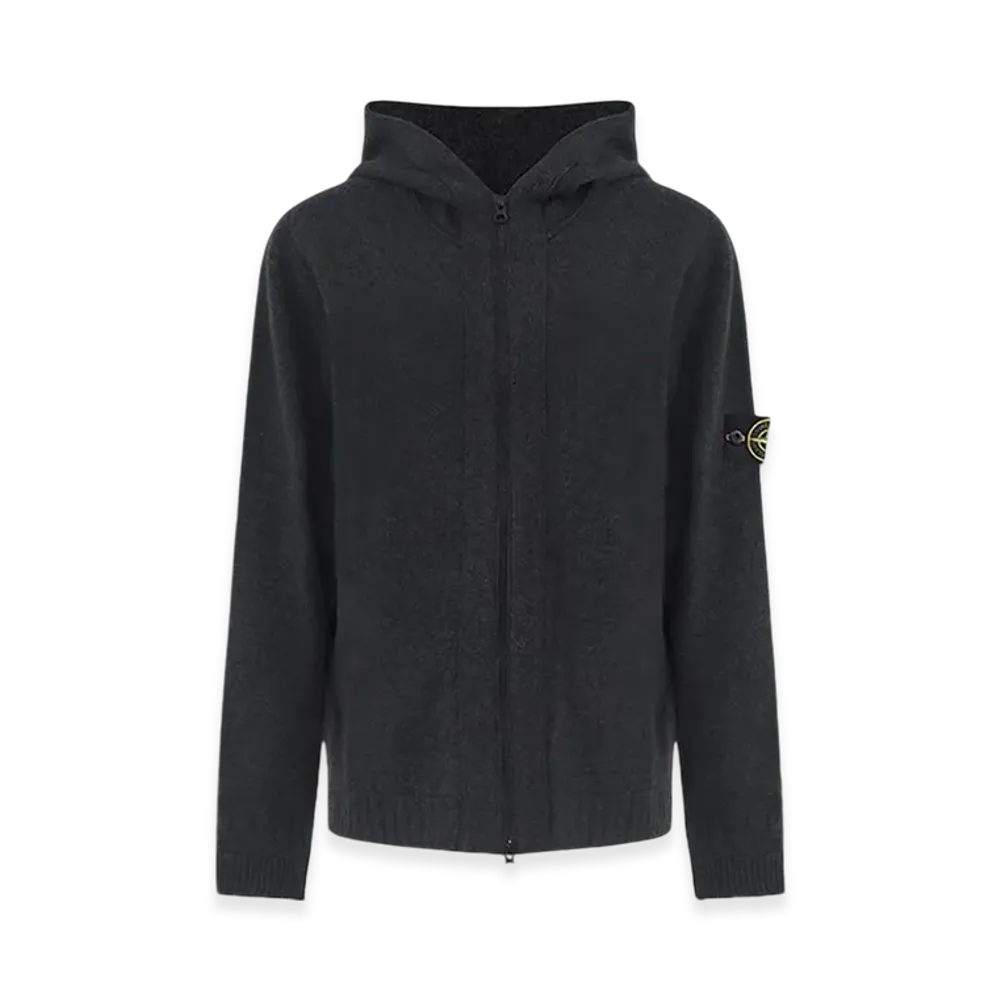 Stone Island 509A3 Lambswool Hooded Cardigan Knit - 22FW "Dark Grey"