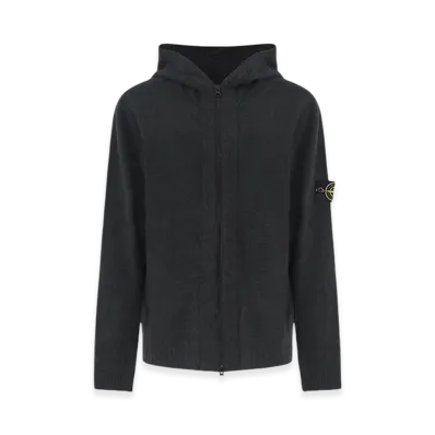 Stone Island 509A3 Lambswool Hooded Cardigan Knit - 22FW "Dark Grey"