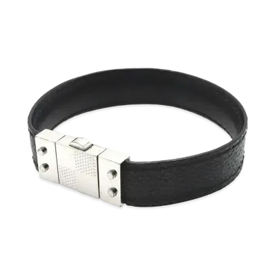 Louis Vuitton Damier Graphite Leather Bangle "Black"