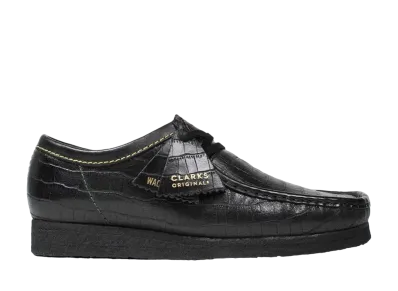 WACKO MARIA × Clarks Wallabee Crocodile Embossed Leather "Black"