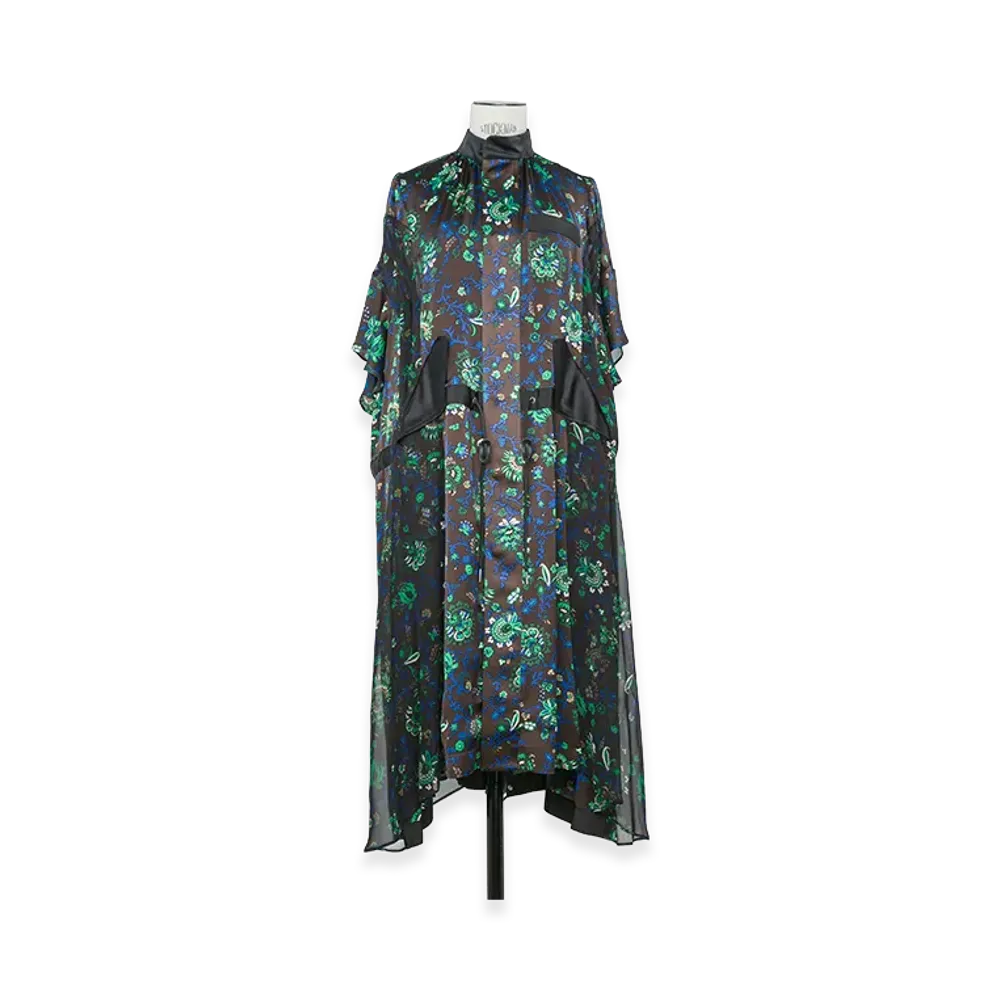sacai Women's Floral Print Dress "Brown"