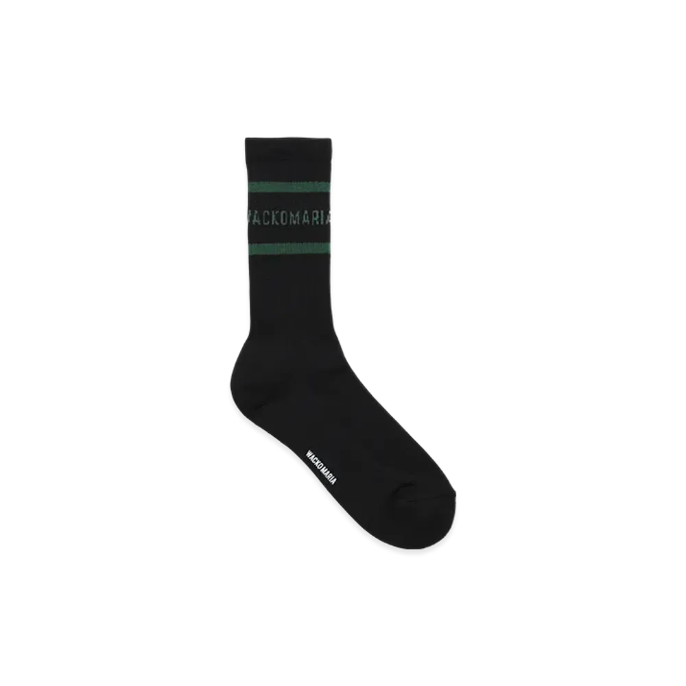 WACKO MARIA Sports Socks "Black/Green"