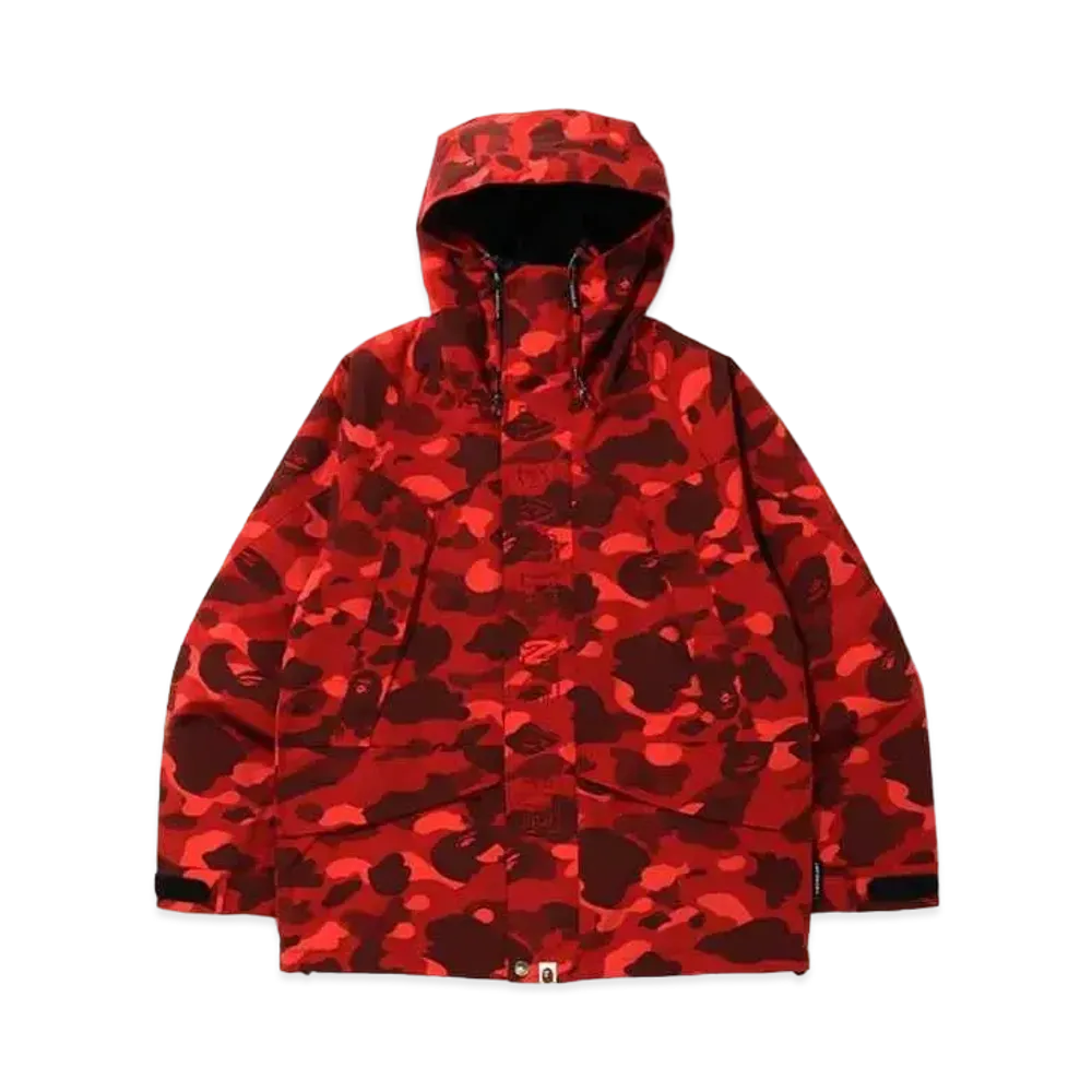 A BATHING APE COLOR CAMO SNOWBOARD JACKET "Red"