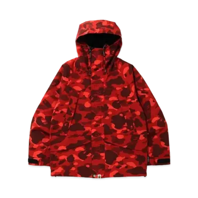 A BATHING APE COLOR CAMO SNOWBOARD JACKET "Red"
