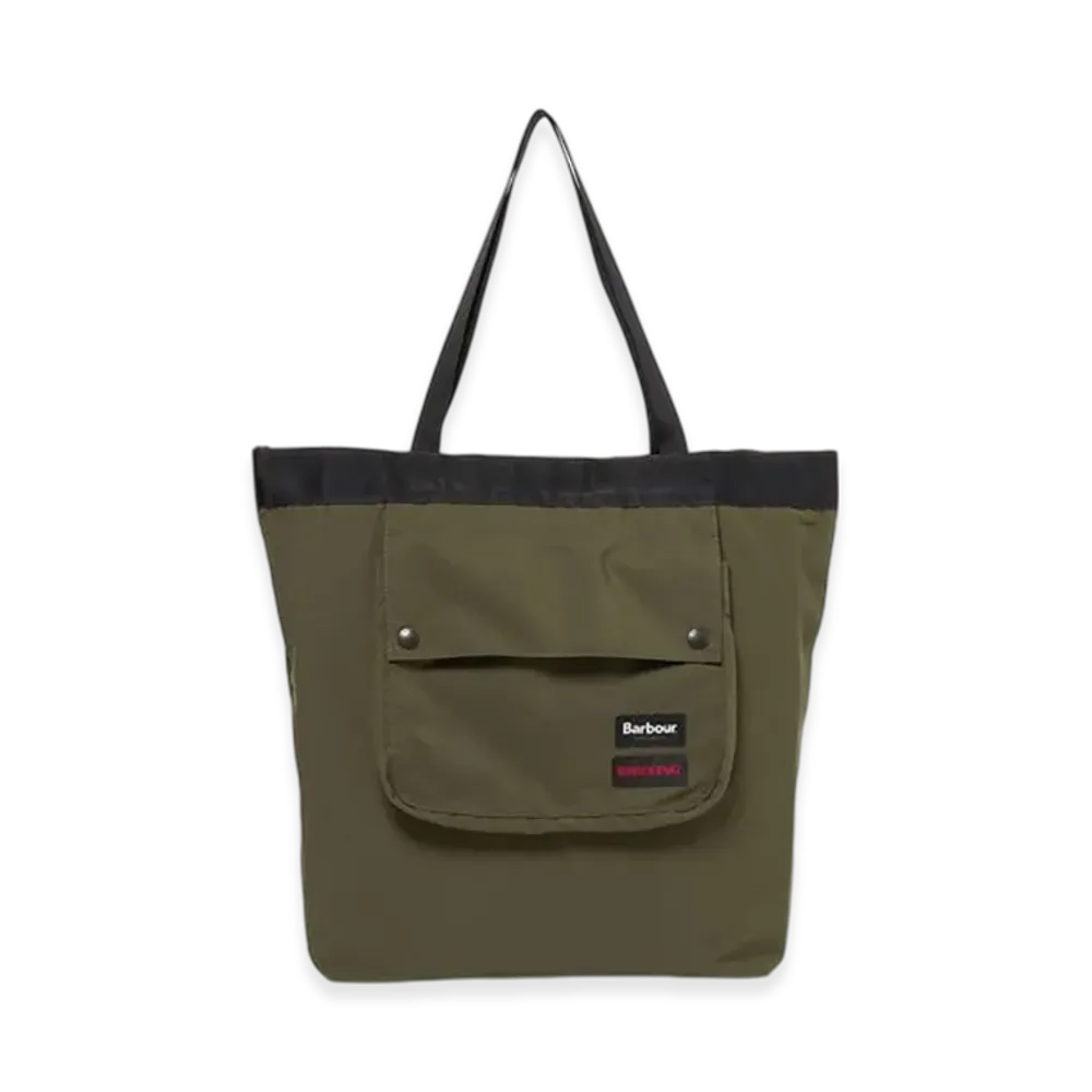 Barbour x BRIEFING x UNITED ARROWS Pocketable Tote Bag "Olive"