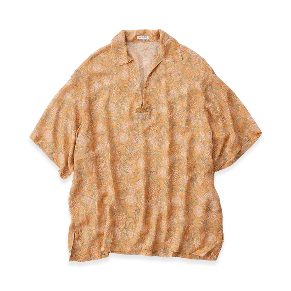 NICENESS Madan Silk Chiffon Skipper Shirt "Yellow"