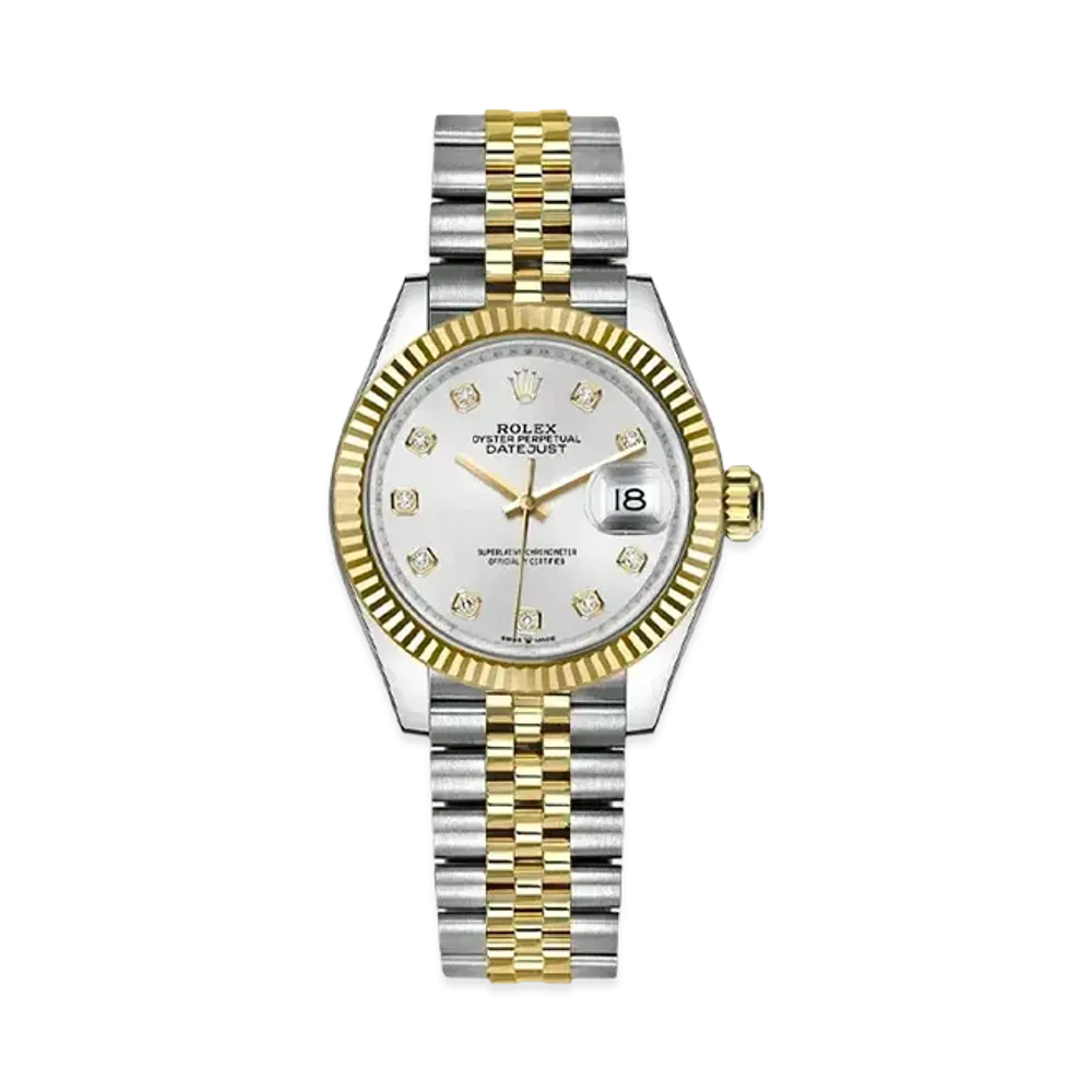 ROLEX Datejust 31 Oyster 31mm 10P Diamonds "Silver/Oyster Steel/Yellow Gold"