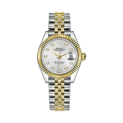 ROLEX Datejust 31 Oyster 31mm 10P Diamonds "Silver/Oyster Steel/Yellow Gold"