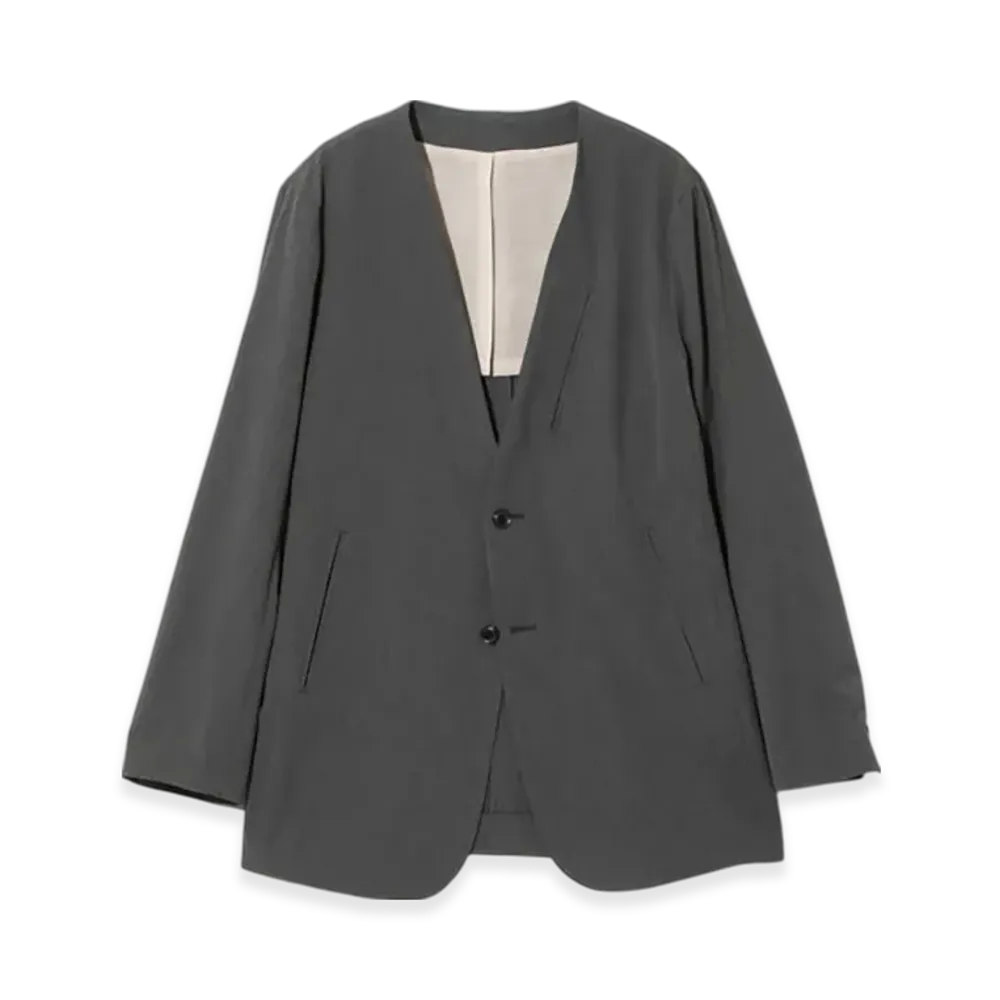 NEEDLES No Collar 2B Jacket - Poly Twill "Gray"