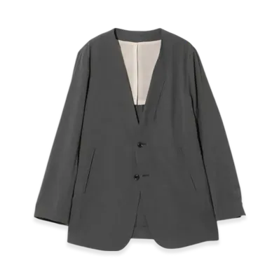 NEEDLES No Collar 2B Jacket - Poly Twill "Gray"