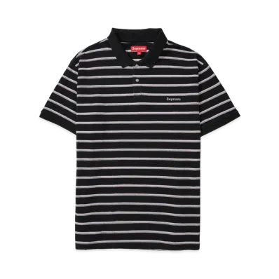 Supreme Washed Stripe Polo "Black"