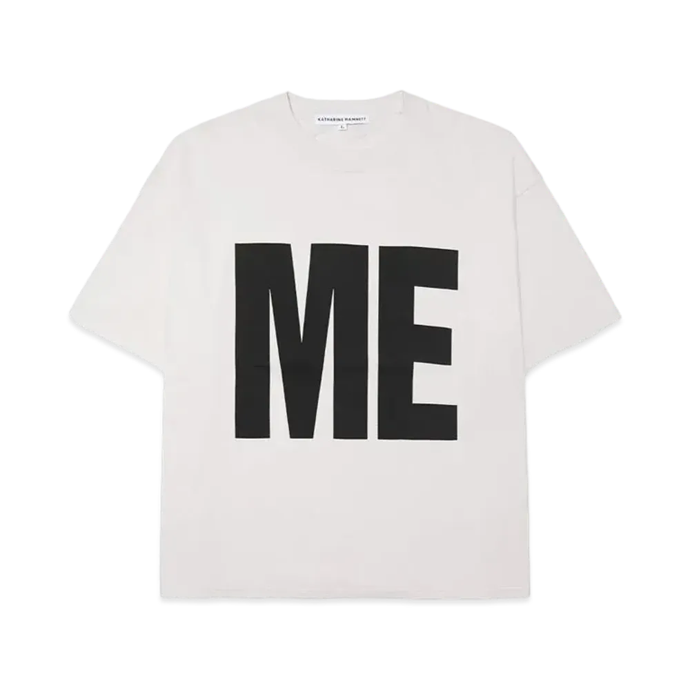 KATHARINE HAMNETT ORGANIC SLOGAN TEE "GRAYGE(ME)"
