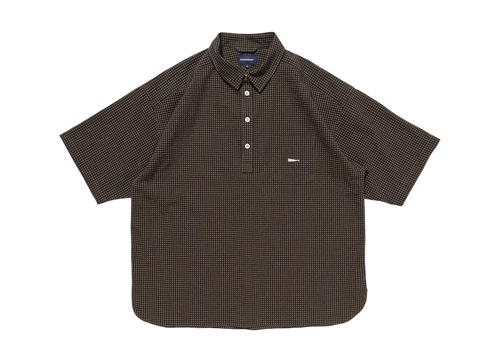 DESCENDANT Voil Pullover Plaid SS Shirt "Brown"