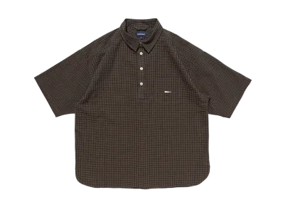 DESCENDANT Voil Pullover Plaid SS Shirt "Brown"