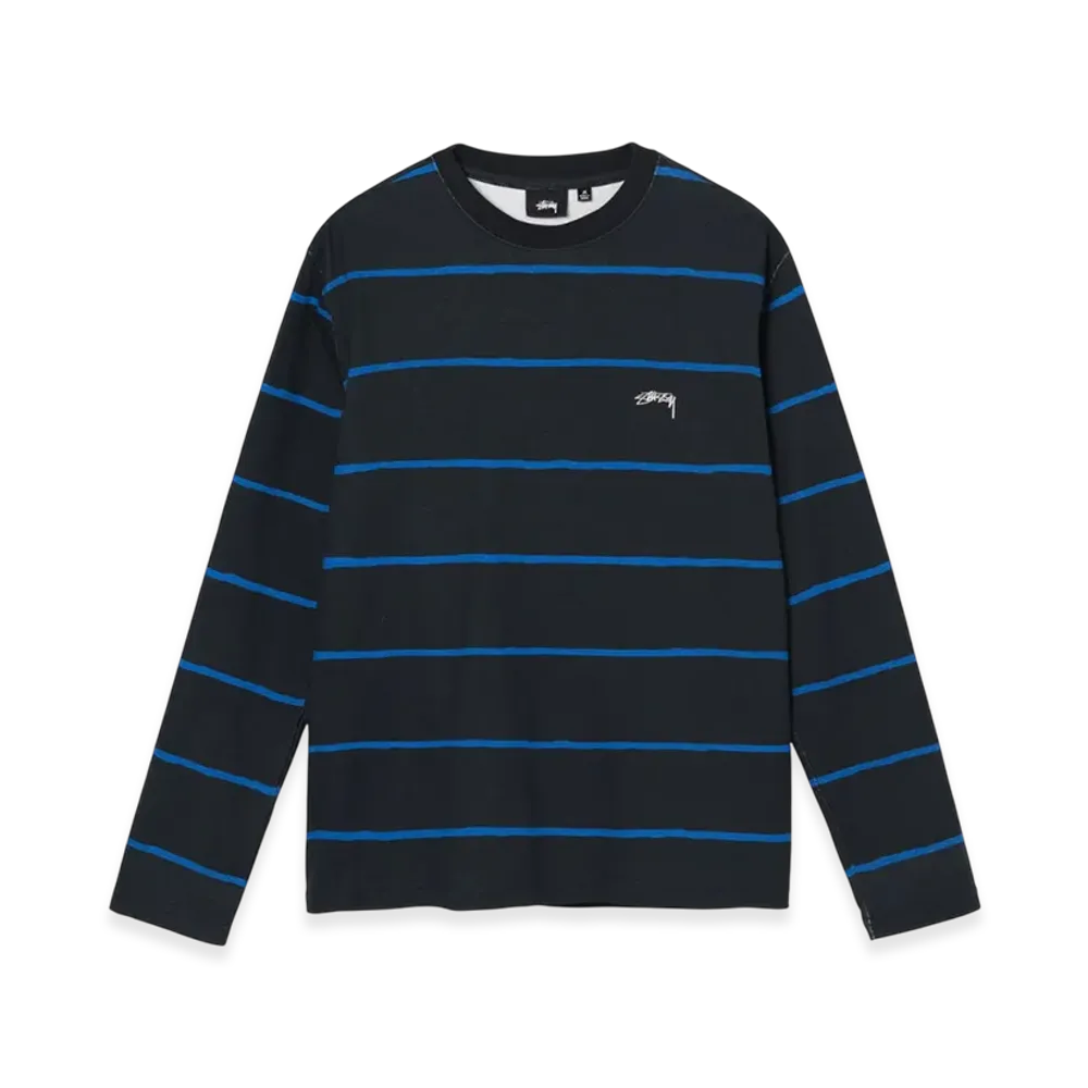 Stussy Hand Drawn Stripe LS Crew "Black"