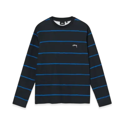 Stussy Hand Drawn Stripe LS Crew "Black"