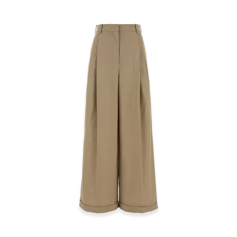 LOEWE Women's Cotton Wide-Leg Pant "Beige"