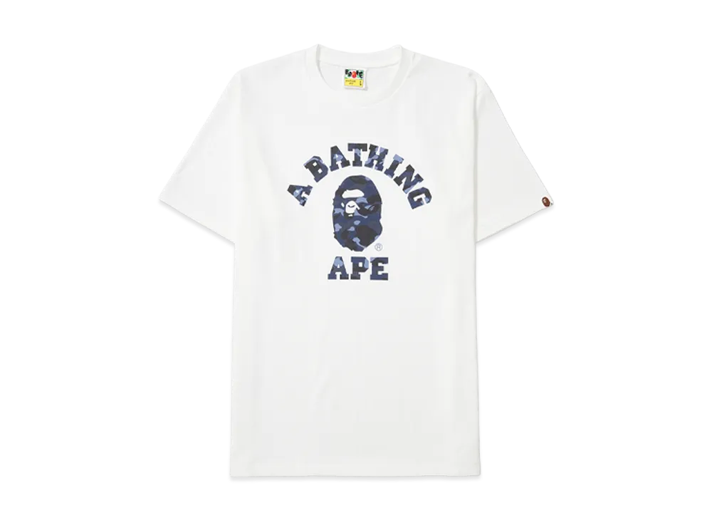 A BATHING APE College Tee "White/Navy"