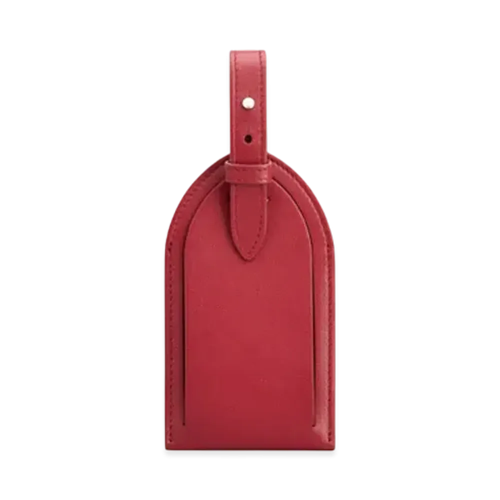 TOD'S Address Tag in Leather "Red"