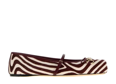 GUCCI Women's Printed Calf Hair Ballerinas "Animal Print"