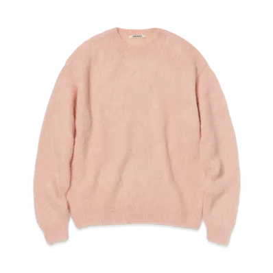 AURALEE Brushed Super Kid Mohair Knit P/O "Pink Beige"