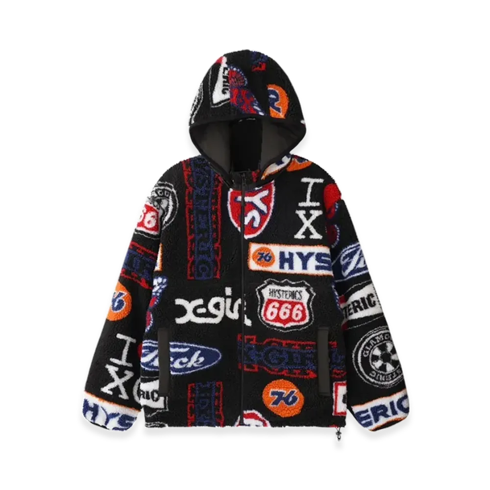 HYSTERIC GLAMOUR x X-Girl Reversible Boa Jacket "Black"