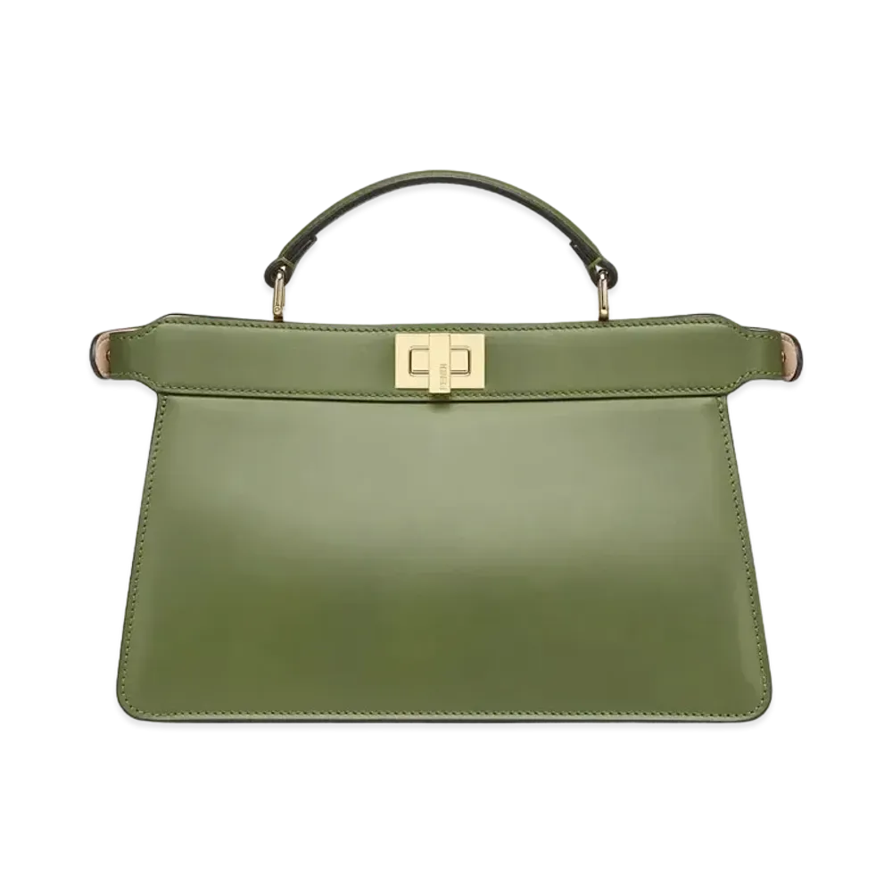 FENDI Peekaboo Iseeu East-West Leather Bag "Green"