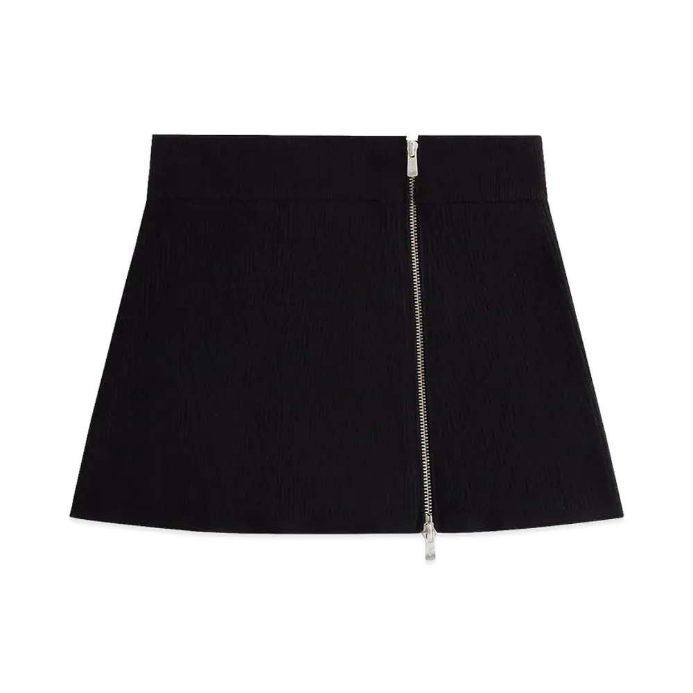 Kith Women's Arys Asymmetrical Zip Mini Skirt "Black"