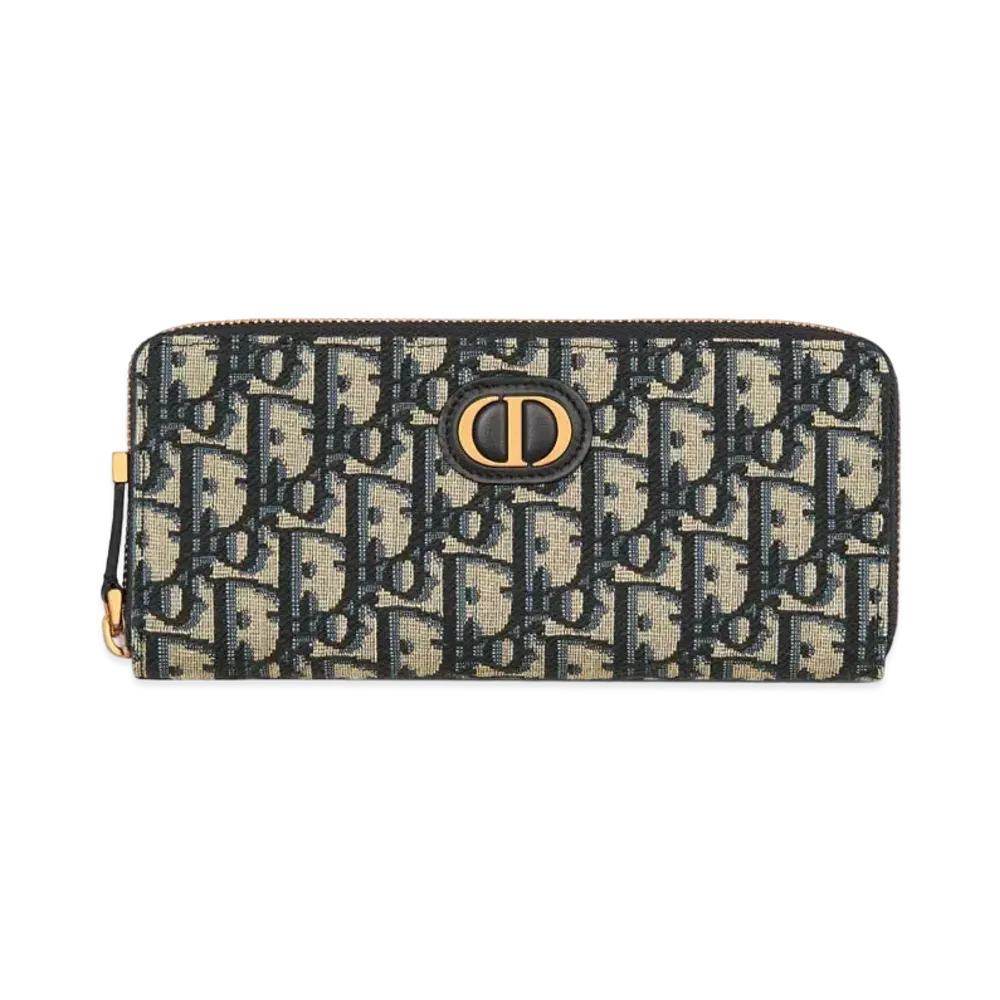 Dior 30 Montaigne Voyageur Slim Wallet Dior Oblique Jacquard "Blue"