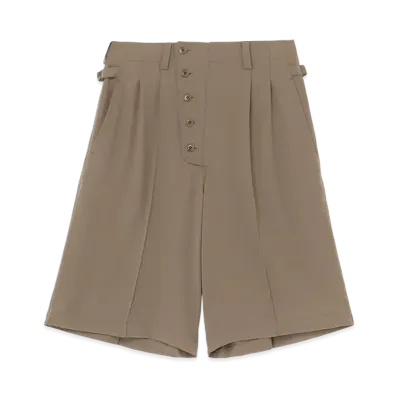 S'YTE Polyester Washer Twill Button-Up Shorts "Khaki"