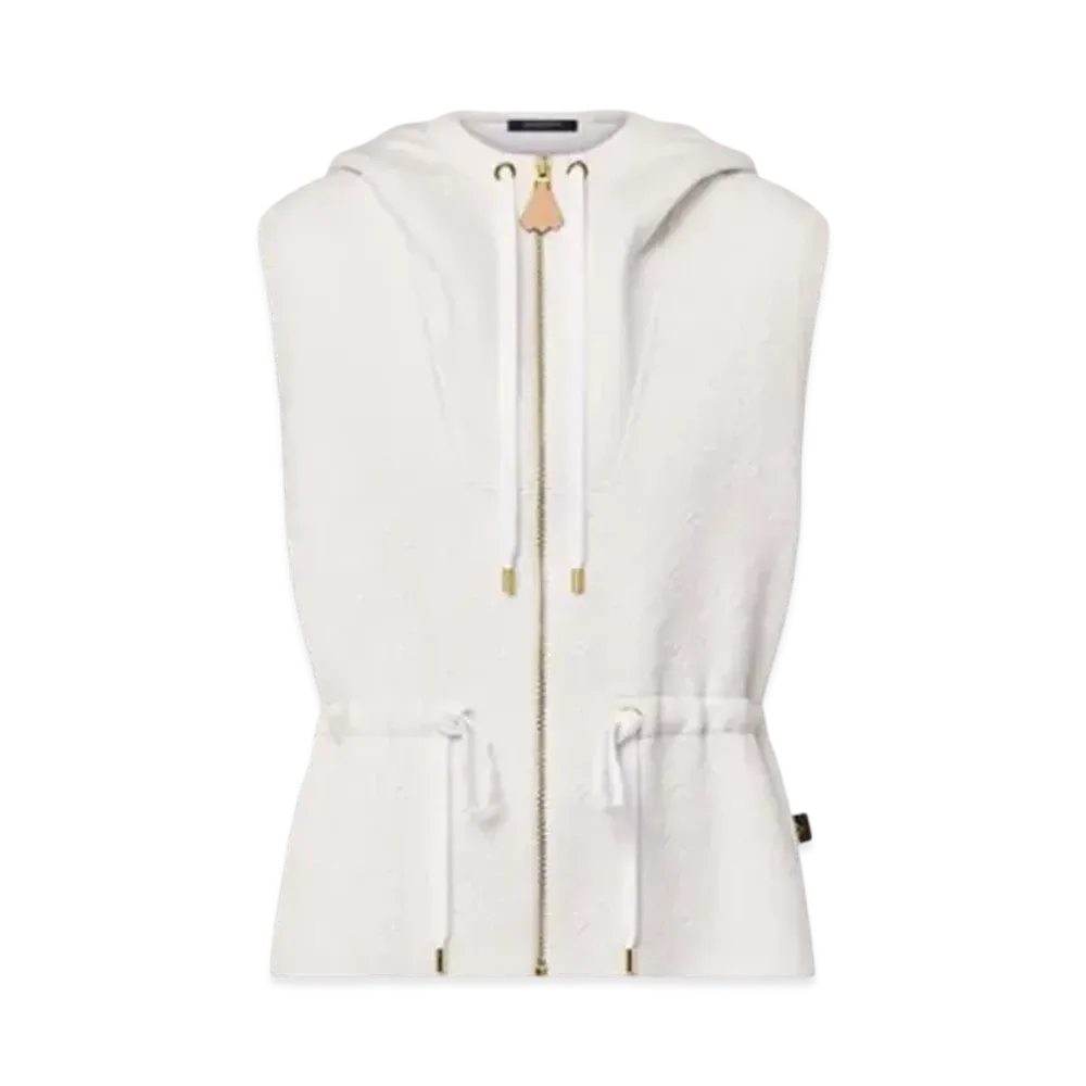Louis Vuitton Sleeveless Embossed Monogram Hoodie "Milky White"
