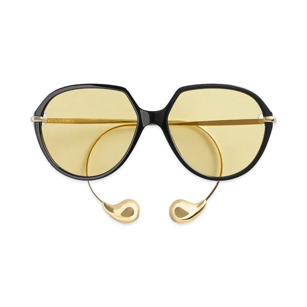 Bottega Veneta Drop Square Sunglasses "Black/Yellow"