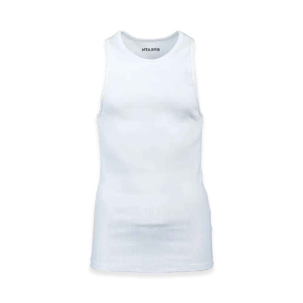 BREATH Logo Rib Tank Top "White"