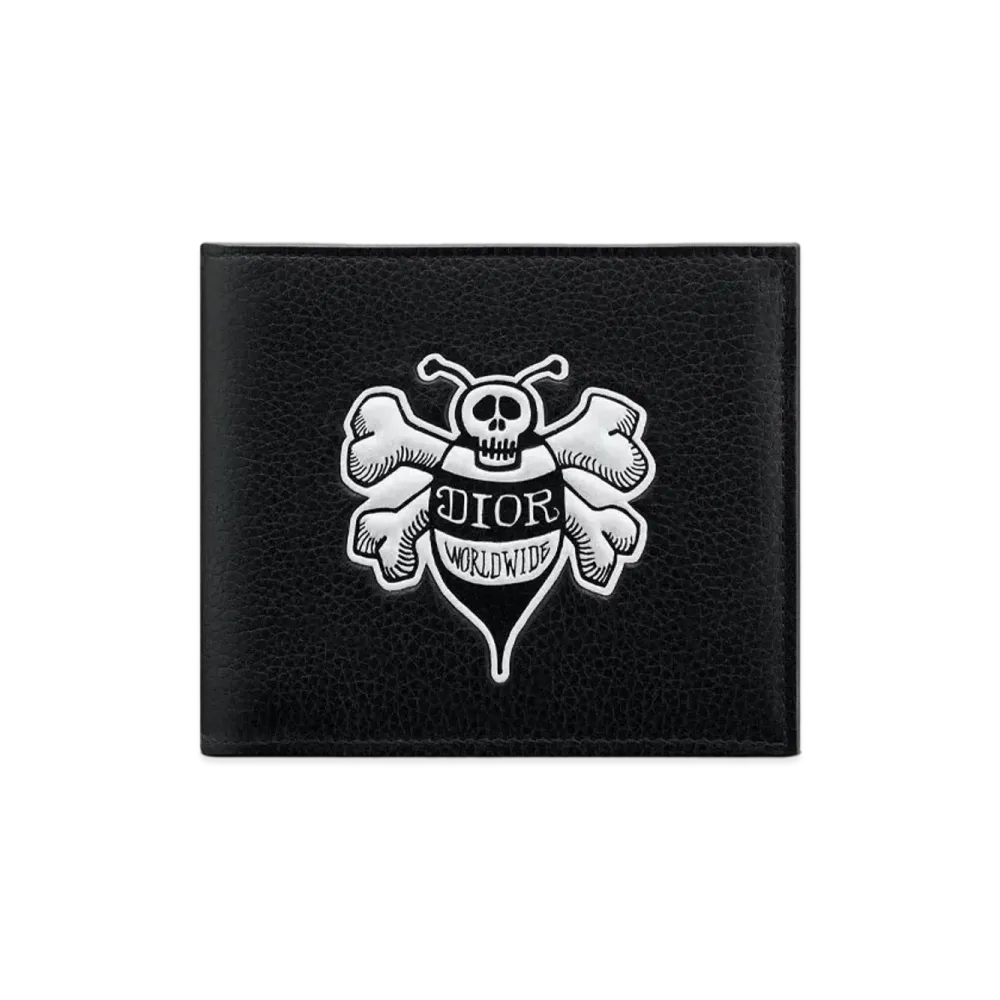 Dior x Shawn Stussy Bee Wallet (8 Card Slot) "Black"