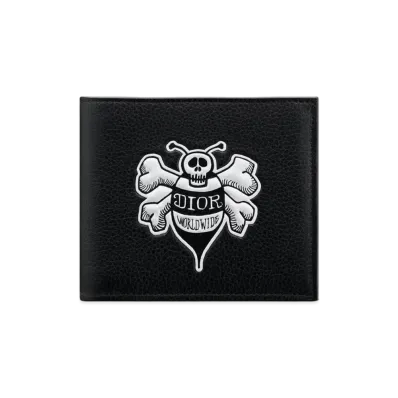 Dior x Shawn Stussy Bee Wallet (8 Card Slot) "Black"