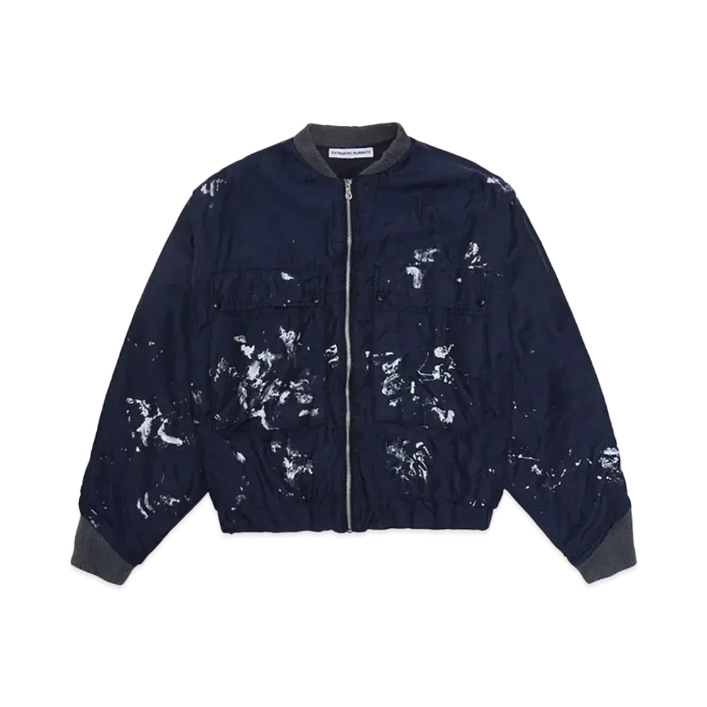 KATHARINE HAMNETT CUPRO/COTTON BOMBER "NAVY"