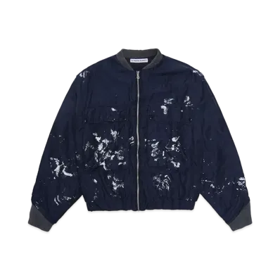 KATHARINE HAMNETT CUPRO/COTTON BOMBER "NAVY"