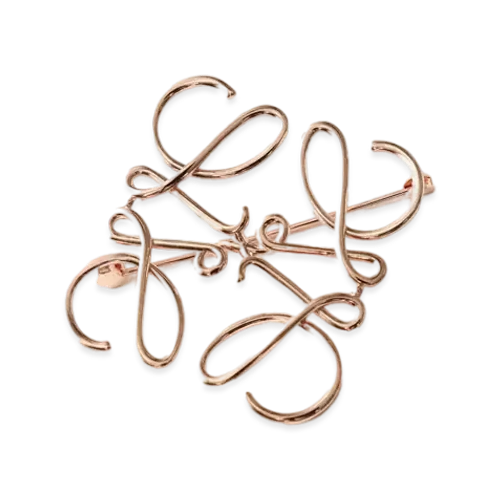 LOEWE Anagram Brooch In Metal "Rose Gold"