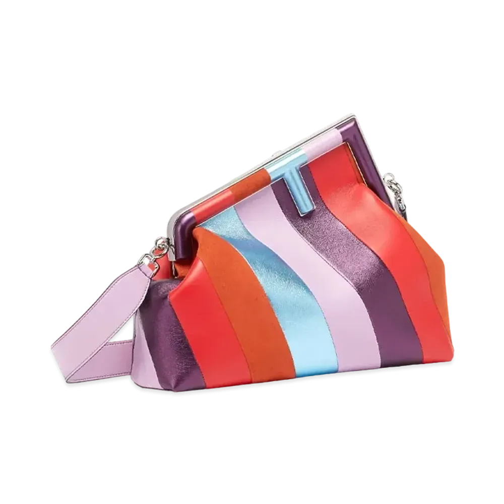 FENDI Fendi First Medium Leather Bag Inlay "Multicolor"