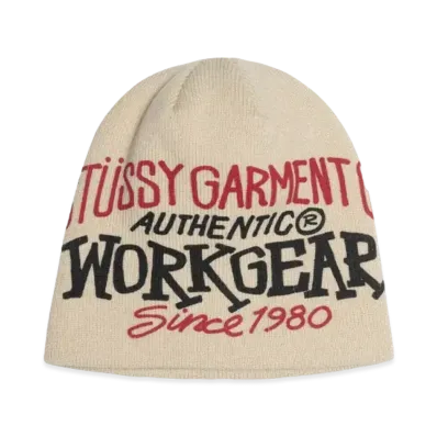 Stussy Skullcap Workgear Print "Bone"